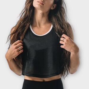 Kadyluxe Game Day Crop Jersey Tank Top in Black Women’s Size M